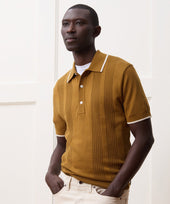 Silk Cotton Tipped Sweater Polo