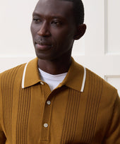 Silk Cotton Tipped Sweater Polo