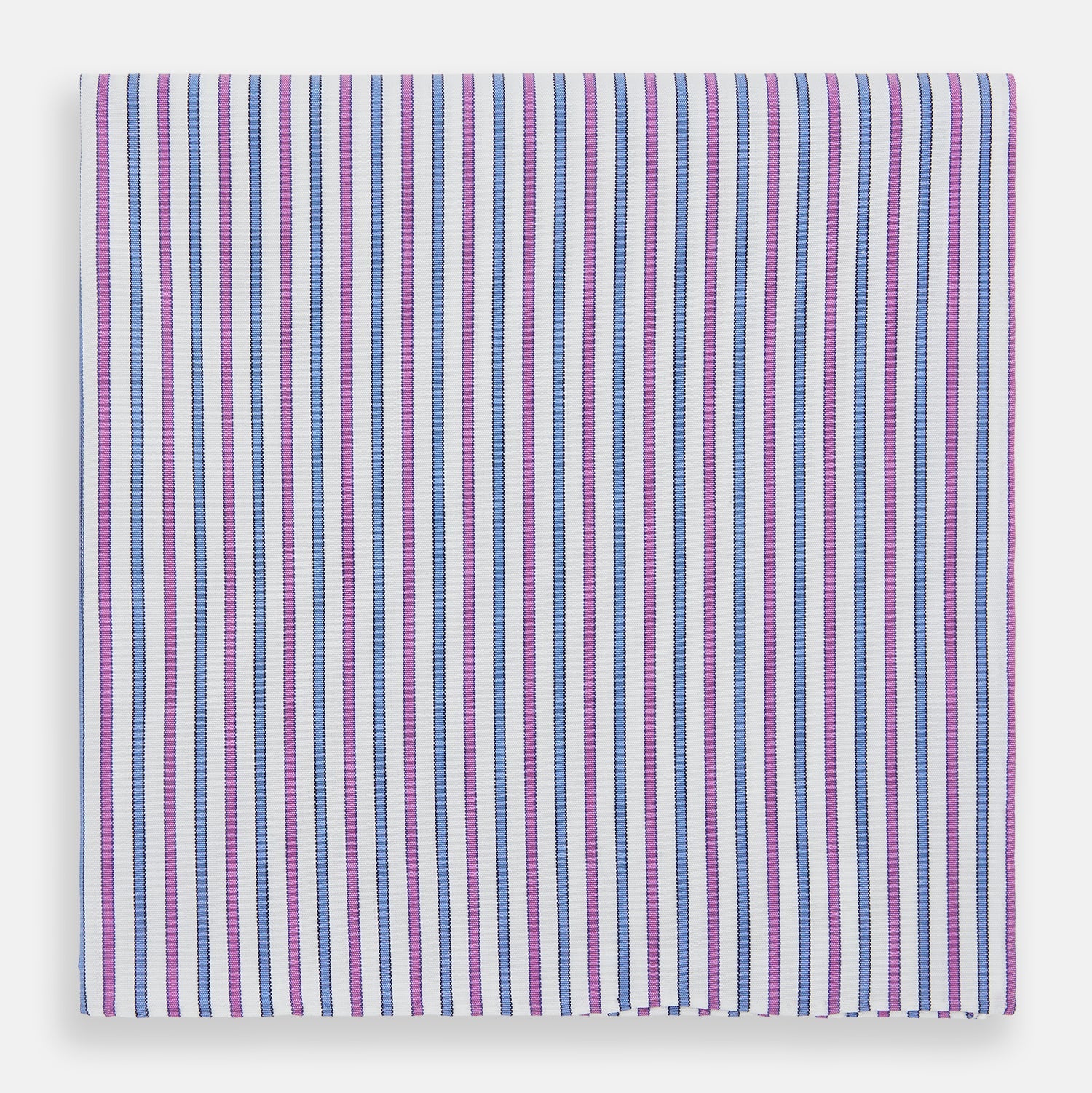 Hand Rolled Purple and Blue Track Stripe Handkerchief