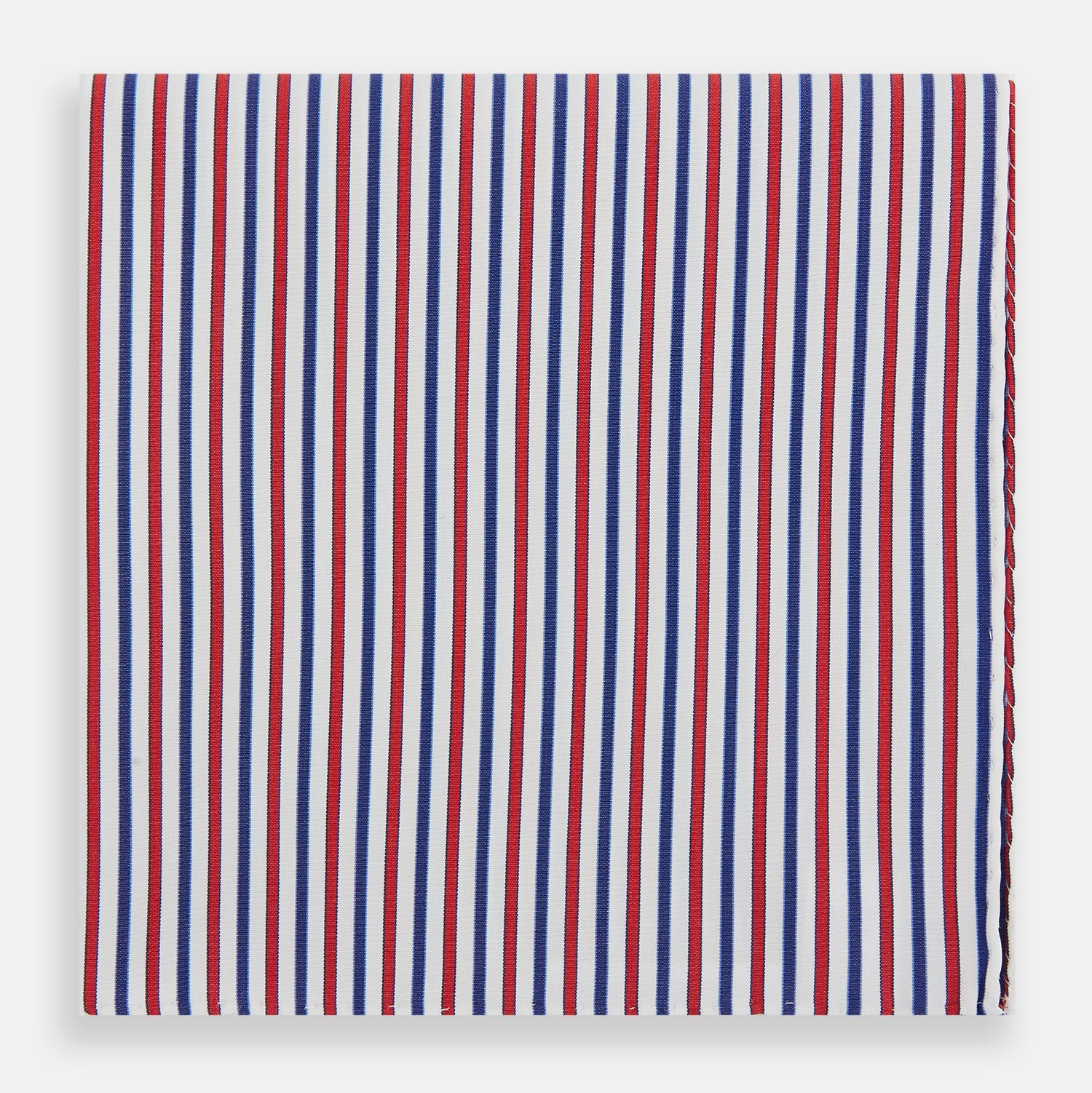 Hand Rolled Red and Blue Track Stripe Handkerchief