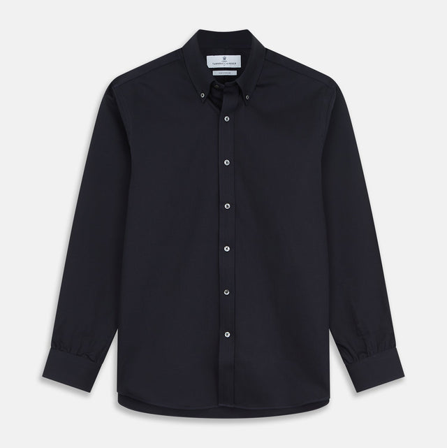 Navy Weekend Fit Hayne Shirt With Dorset Collar And 1-Button Cuffs