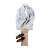 Safari Jacket In Sky Blue Summer Tweed