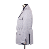 Safari Jacket In Sky Blue Summer Tweed