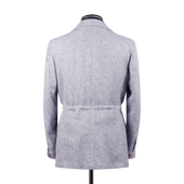 Safari Jacket In Sky Blue Summer Tweed
