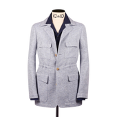 Safari Jacket in Sky Blue Summer Tweed
