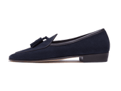 Sagan Classic Tassel Loafers In Midnight Suede