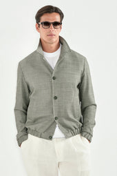 Linen Blend Bomber Made In Italy