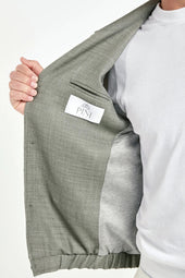 Linen Blend Bomber Made In Italy