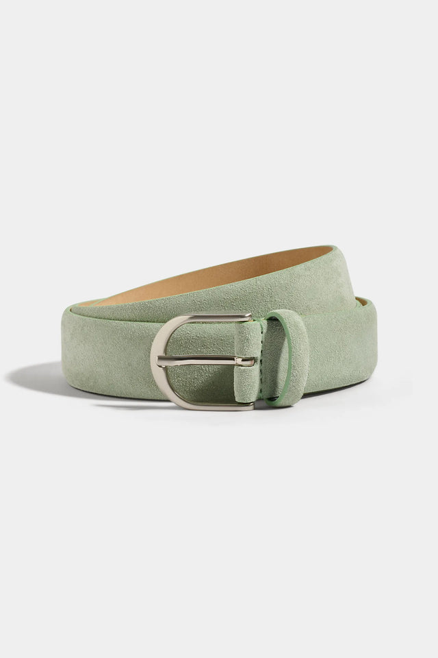 Sage suede belt - Made in Italy