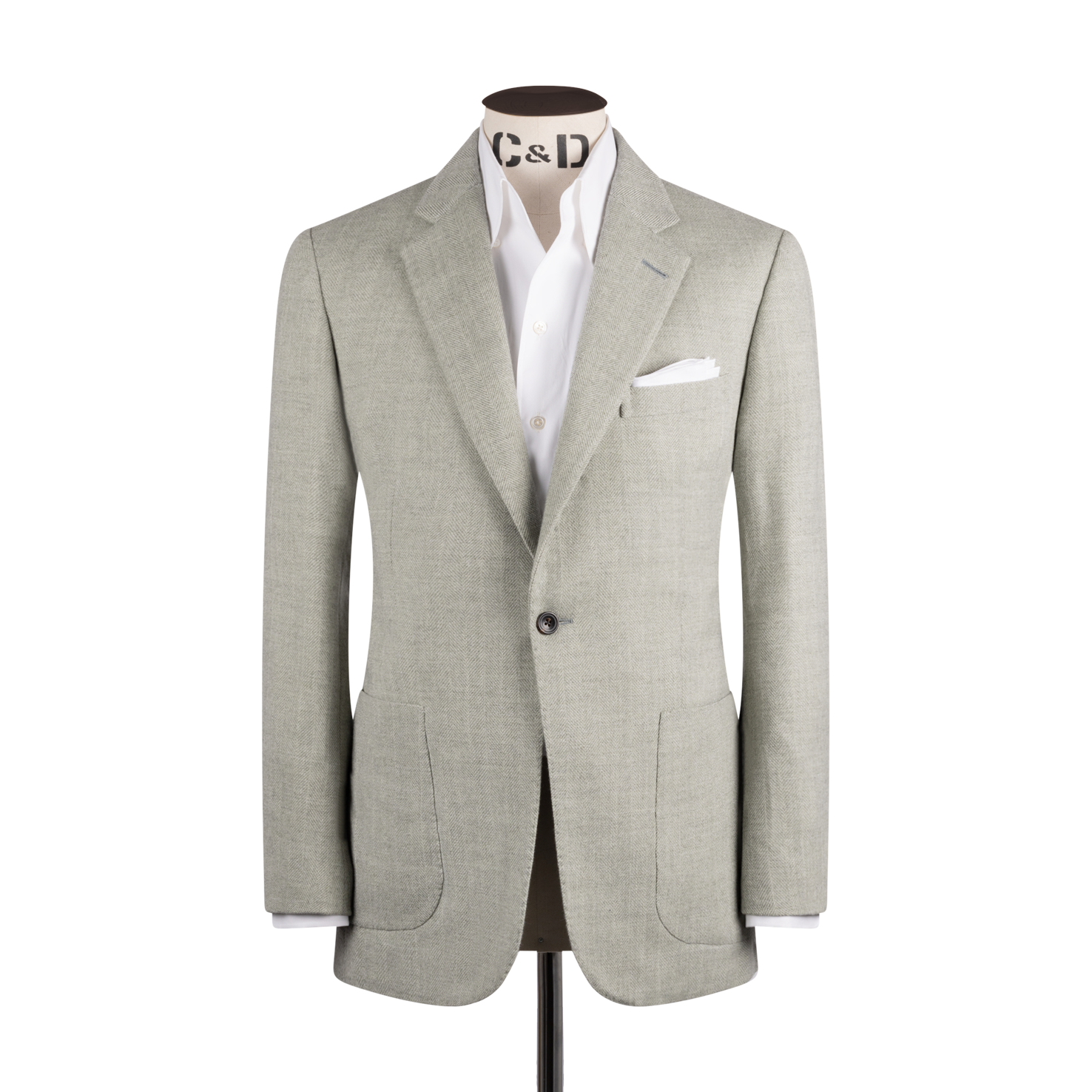 Single Breasted Notch Jacket In Herringbone