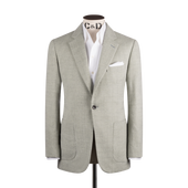 Single Breasted Notch Jacket in Sage Herringbone