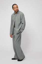 Lounge Jacket Wool Seersucker