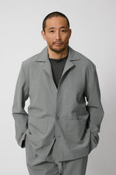 Lounge Jacket Wool Seersucker