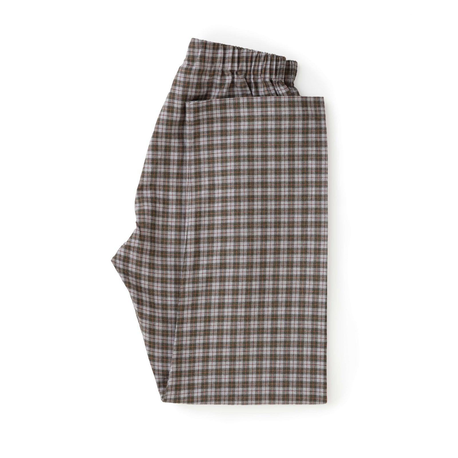 Ochre Check Brushed Cotton Pyjama Bottoms New