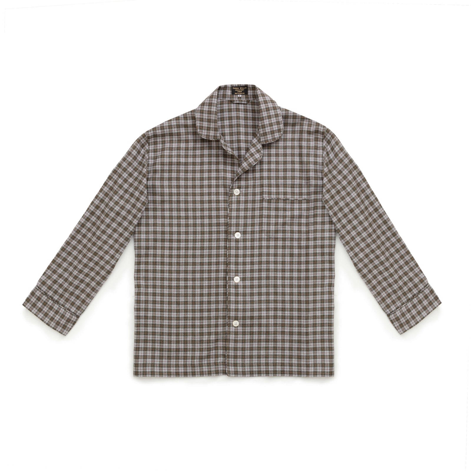 Ochre Check Brushed Cotton Pyjama Set New