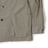 Patch Pocket Blazer In Grey Cotton Crinkled Typewriter Cloth