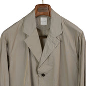 Patch Pocket Blazer In Grey Cotton Crinkled Typewriter Cloth