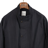 Stand Collar Work Jacket In Cotton And Nylon Typewriter Cloth