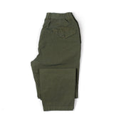 Tapered Easy Pants In Green High Density Cotton And Hemp