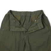 Tapered Easy Pants In Green High Density Cotton And Hemp