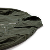 Zip Blouson In Green High Density Cotton And Hemp