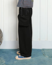 Salt Pants Black Slub Contrast