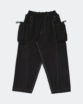 Salt Pants Black Slub Contrast