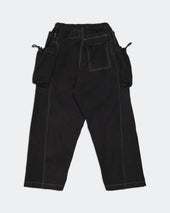 Salt Pants Black Slub Contrast