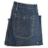 Japanese Salt And Pepper Twill Wide Leg Single Pleat 40 S Work Trouser