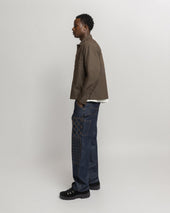 SAM SHIRT JACKET - CHOCOLATE COTTON MICRO RIPSTOP