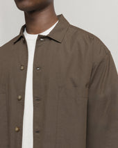 SAM SHIRT JACKET - CHOCOLATE COTTON MICRO RIPSTOP