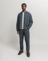 SAM SHIRT JACKET - WASHED SLATE COTTON MICRO RIPSTOP