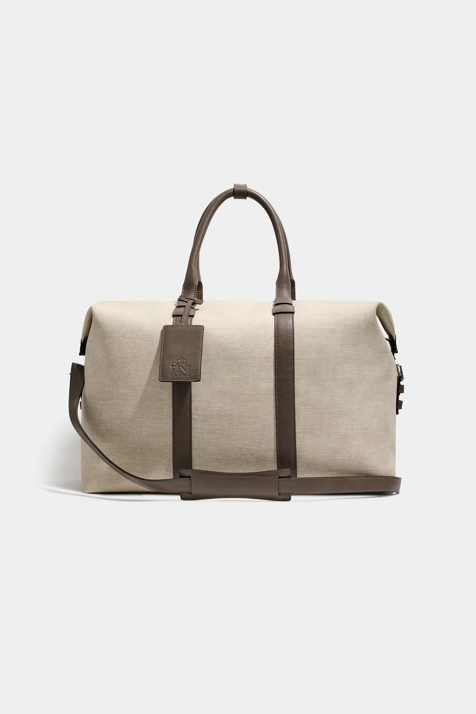 Canvas Leather Weekender Bag Made In Italy