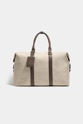 Canvas Leather Weekender Bag Made In Italy