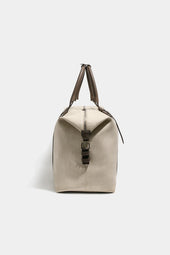Canvas Leather Weekender Bag Made In Italy