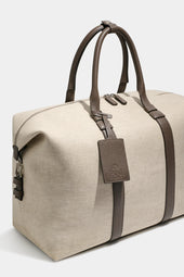 Canvas Leather Weekender Bag Made In Italy