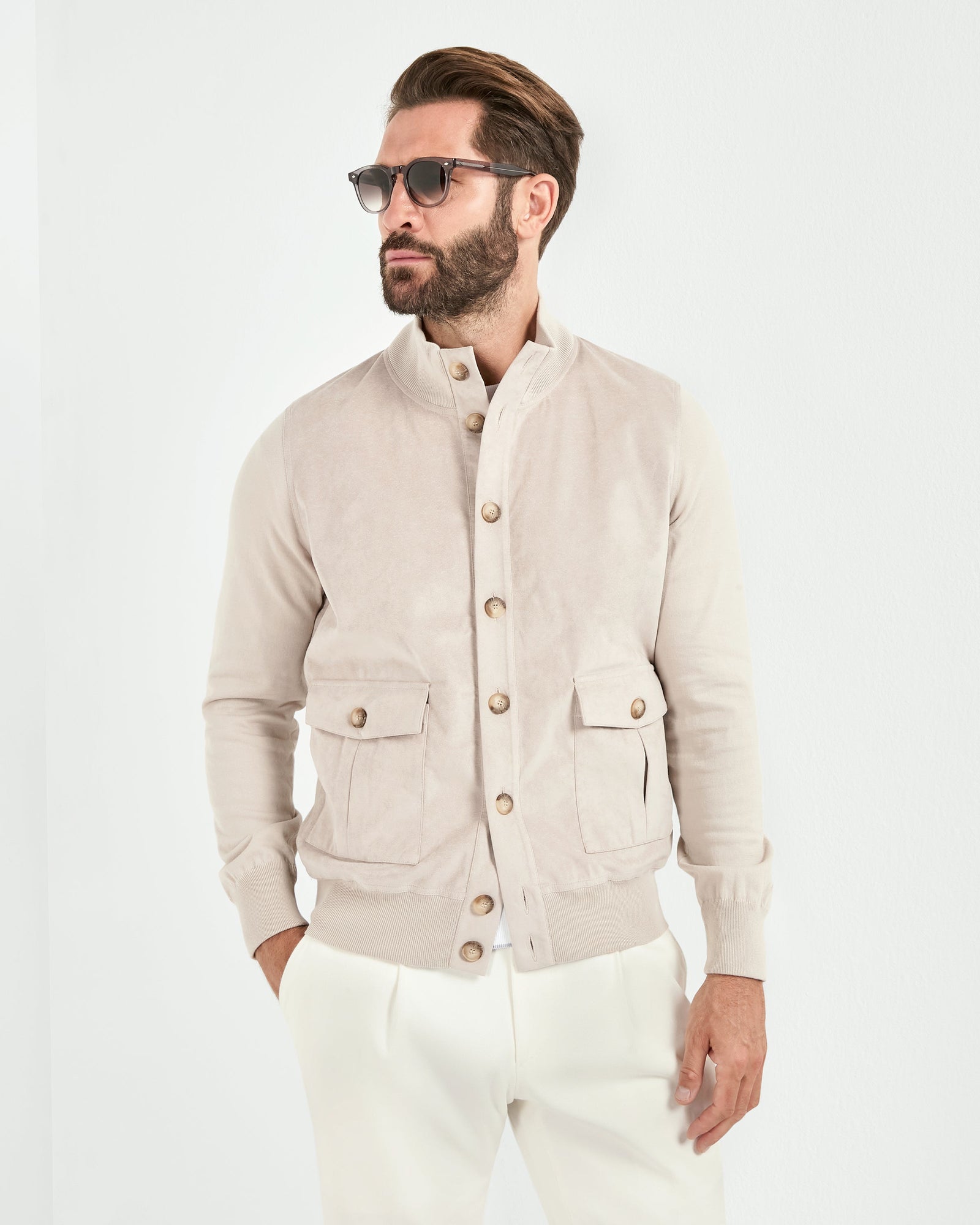 Knit Alcantara Bomber Made In Italy