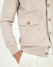 Knit Alcantara Bomber Made In Italy
