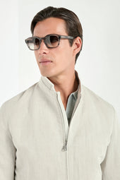 Linen And Cotton Bomber Made In Italy