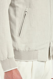 Linen And Cotton Bomber Made In Italy