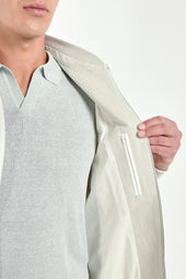 Linen And Cotton Bomber Made In Italy