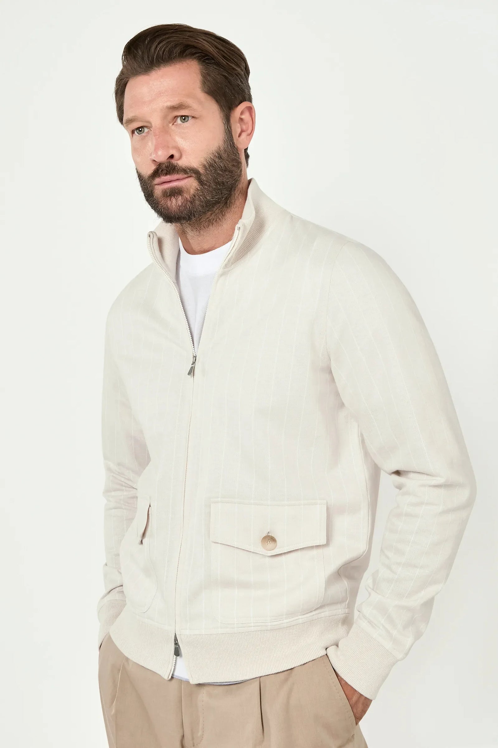 Striped Jersey Bomber Made In Italy