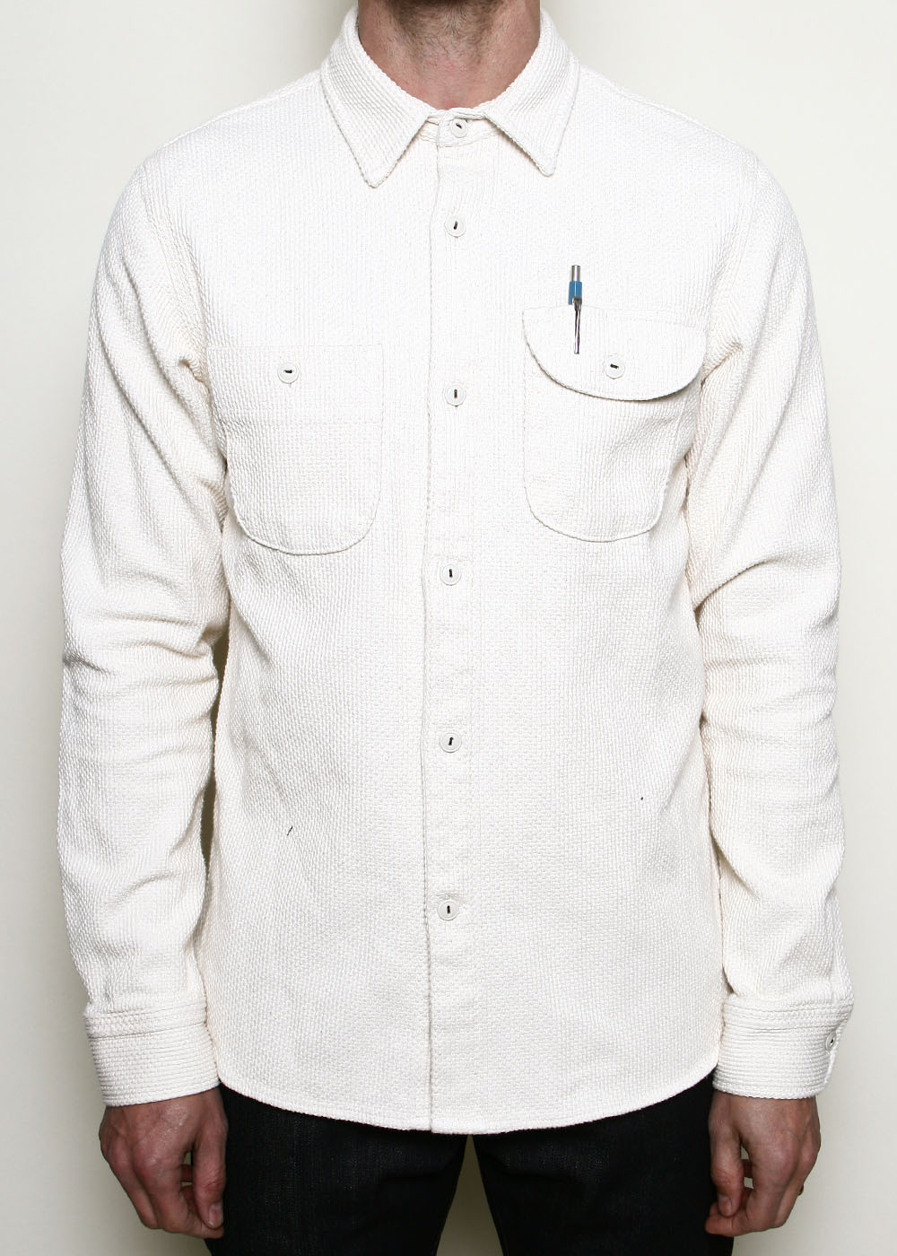 Work Shirt Washed Natural Sashiko