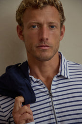 LS Organic Cotton Hemp Stripe Quarter Zip