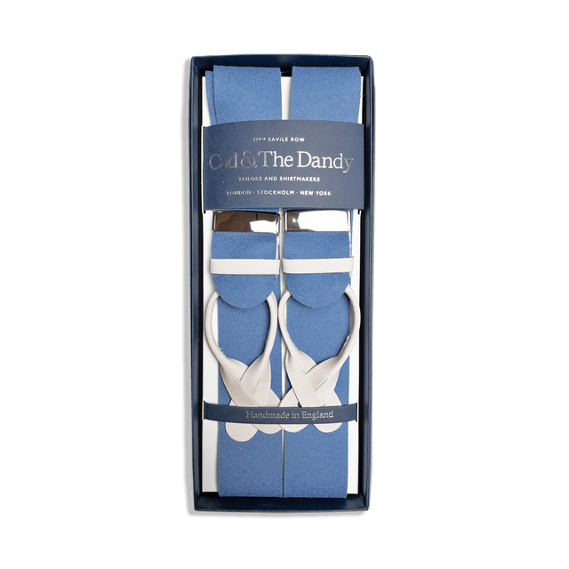 Albert Thurston Boxcloth Braces in Saxe Blue