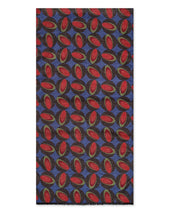 Blue and Red Printed Brushed Silk Scarf