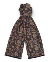 Midnight Floral Brushed Silk Scarf