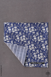 Reversible Petit Floral Pocket Square Azure