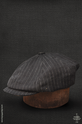 Peaky Hat Chalk Stripe Cotton Wool Xl