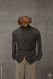 Doyle Vest Stipple Weave Linen Wool Blend S M